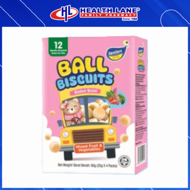 TENTEN BALL BISCUITS MIXED FRUIT & VEGETABLE 80G